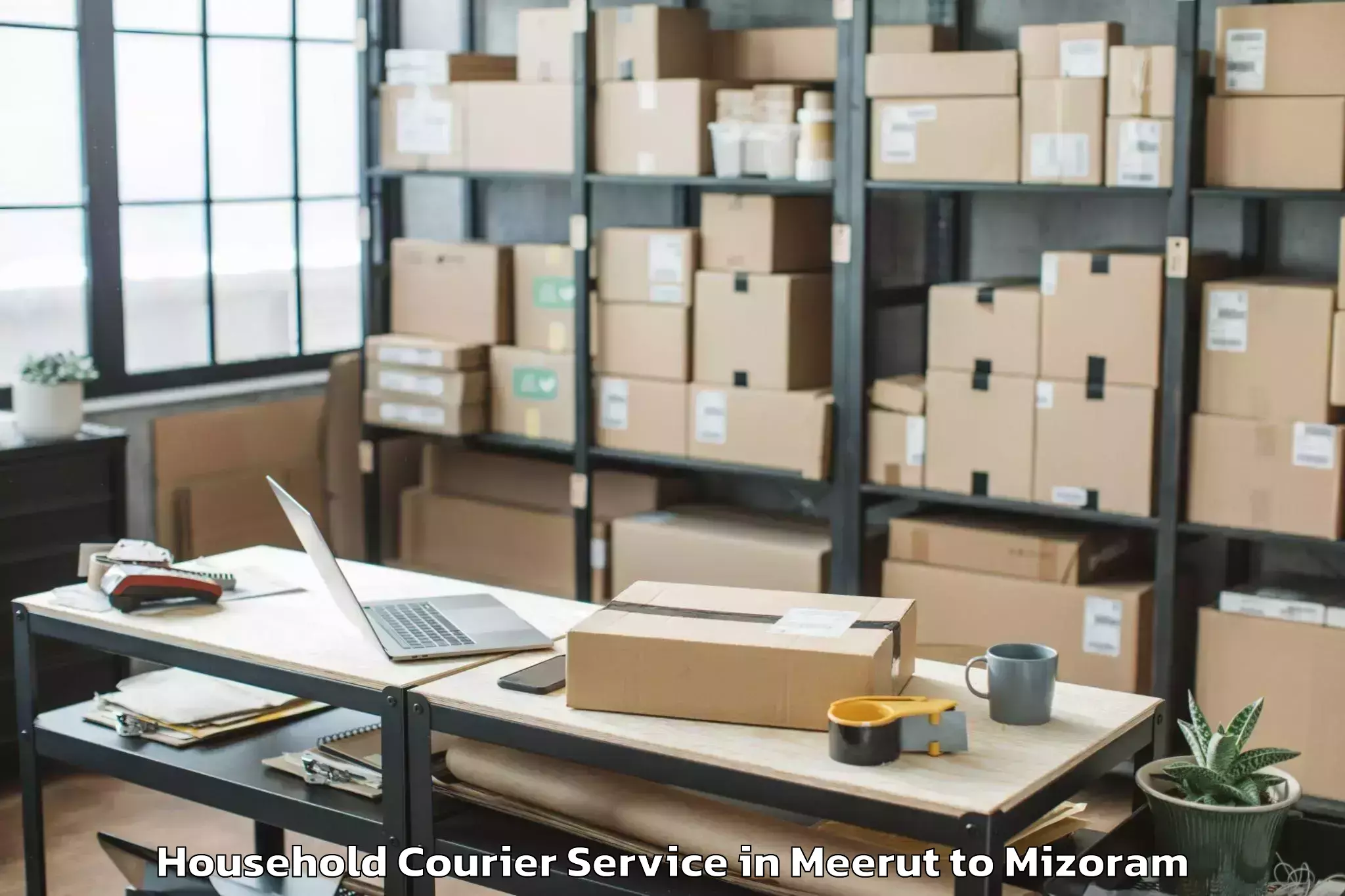 Top Meerut to Mizoram Household Courier Available